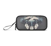 ISAOA Trousse à crayons de grande capacité avec 3 compartiments, trousse de papeterie, attrape-rêves, loup de la forêt, pour fournitures scolaires et de bureau