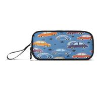 ISAOA Trousse à crayons de grande capacité avec 3 compartiments, trousse de papeterie, motif voiture mignonne étoile noire pour fournitures scolaires et de bureau