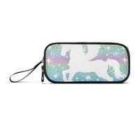 ISAOA Trousse à crayons de grande capacité avec motif licorne ailée et étoiles arc-en-ciel, 3 compartiments, grande trousse de rangement portable pour adolescents, garçons, filles, adultes, étudiants
