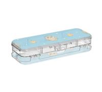 ISAOA Trousse à crayons jaune hibou noisette avec couvercle à pression, trousse à stylos transparente à double étage avec 4 règles de séparation pour l'école et le bureau