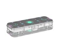 ISAOA Trousse à crayons mystique ésotérique avec soleil, lune et étoile avec couvercle à clipser, trousse à stylos transparente à double étage avec 4 règles de séparation pour l'école et le bureau