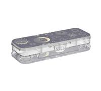 ISAOA Trousse à crayons mystique ésotérique magique avec couvercle à clipser, trousse à stylos transparente à double étage avec 4 règles de séparation pour l'école et le bureau