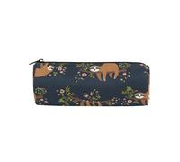 ISAOA Trousse à crayons ronde avec motif paresseux sur un arbre - Pour enfants, étudiants ou officiers - Trousse de maquillage de voyage, #01, Taille unique, Charmant