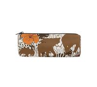 ISAOA Trousse à crayons ronde avec silhouette d'éléphant, fleur, léopard, pois, sac de rangement, sac à main, porte-stylo, convient pour les enfants, les étudiants ou les officiers, trousse de