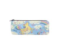 ISAOA Trousse à crayons ronde portable avec motif licorne chantante pour enfants, étudiants ou officiers, trousse de maquillage de voyage, #01, Taille unique, Charmant