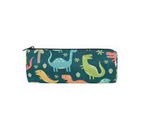 Isaoa Trousse ronde Funny Dinosaurs Portable Pen Sac pochette de rangement Sac à main porte-stylo Convient pour les enfants étudiant ou officier de voyage maquillage Sac