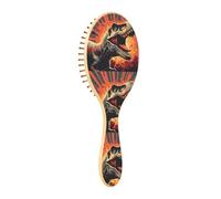 ISAOA Wet Brush Brosse à cheveux démêlante - Tous types de cheveux - Poils doux glissent à travers les nœuds avec facilité T-rex style vectoriel portrait pour cheveux secs et mouillés