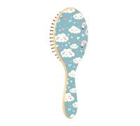 ISAOA Wet Brush Brosse à cheveux démêlante - Tous types de cheveux - Poils doux qui glissent à travers les nœuds avec facilité - Flamant rose nuage mignon pour cheveux secs et mouillés