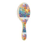 ISAOA Wet Brush Brosse à cheveux démêlante - Tous types de cheveux - Poils doux qui glissent à travers les nœuds avec facilité - Libellule Sprite Buissons de fleurs pour cheveux secs et mouillés