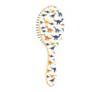 ISAOA Wet Brush Brosse à cheveux démêlante - Tous types de cheveux - Poils doux qui glissent facilement à travers les nœuds avec facilité - Dinosaures bleus et oranges pour cheveux mouillés et secs