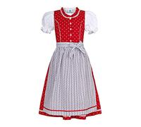 Isar-Trachten Dirndl Ida Costume traditionnel pour enfant Rouge ou rose - Rouge - 11 ans