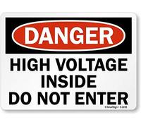 Isaric Panneau en métal « Danger : High Voltage Inside Do Not Enter » 30,5 x 40,6 cm