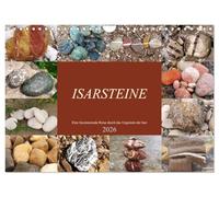Isarsteine - Eine faszinierende Reise durch das Urgestein der Isar (Wandkalender 2026 DIN A4 quer), CALVENDO Monatskalender: Steine der Isar im spannenden Portrait.