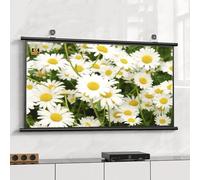 ISAVIA Écran De Projection Manuel Enroulable 40 Pouces 50 Pouces 60 Pouces Écran Vidéoprojecteur Mobile Retractable Portable Rideau De Projecteur pour Intérieur Extérieur(Black,50inch4:3)