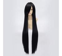 Isayama Yomi cosplay perruque noire de longue ligne droite synthétique postiche Peluca Perruques Anime Costume + perruque Cap 80cm xie Liuhai