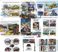 ISB COLLECTION 50 Timbres Poste presenté en Blocs Feuillets sur Le Débarquement de Normandie