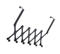 ISCBAFYX 1pc Crochet de Porte rétractable Porte-Serviettes de Porte pour Salle de Bain Crochets Porte-clés Crochet Noir cintres sur Cintre de Porte Crochets à vêtements Extensibles Crochet en Acier