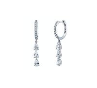 ISCBAFYX 2pcs 925 Sterling Silver Hoop Clip Piercing Pendientes CZ Circle Hoop Ring Boucle d'oreille Femmes Bling Ziron Fine Jewelry yc628 (Gem Color : Silver color2)