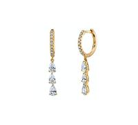 ISCBAFYX 2pcs 925 Sterling Silver Hoop Clip Piercing Pendientes CZ Circle Hoop Ring Boucle d'oreille Femmes Bling Ziron Fine Jewelry yc628 (Gem Color : Gold color2)