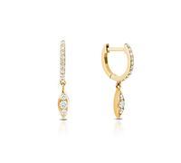 ISCBAFYX 2pcs 925 Sterling Silver Hoop Clip Piercing Pendientes CZ Circle Hoop Ring Boucle d'oreille Femmes Bling Ziron Fine Jewelry yc628 (Gem Color : Gold color1)
