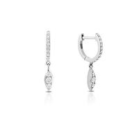 ISCBAFYX 2pcs 925 Sterling Silver Hoop Clip Piercing Pendientes CZ Circle Hoop Ring Boucle d'oreille Femmes Bling Ziron Fine Jewelry yc628 (Gem Color : Silver color1)