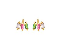 ISCBAFYX 2pcs 925 Sterling Silver Korean Boucle d'oreille Rainbow Zircon Cartilage Femme Boucles d'oreilles pour Couple Lovers Bling CZ Pendientes Jewerly yc613 (Gem Color : 1)