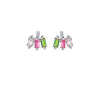 ISCBAFYX 2pcs 925 Sterling Silver Korean Boucle d'oreille Rainbow Zircon Cartilage Femme Boucles d'oreilles pour Couple Lovers Bling CZ Pendientes Jewerly yc613 (Gem Color : 2)
