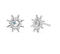 ISCBAFYX 2pcs 925 Sterling Silver Sun Flower Stud Boucle d'oreille pour Femmes Boucles d'oreilles Trois Pierres Vertes dans Une Seule rangée Earing yc629 (Gem Color : 2)