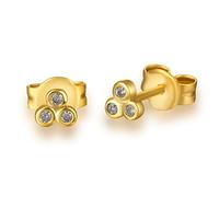 ISCBAFYX 2pcs 925 Sterling Silver Sun Flower Stud Boucle d'oreille pour Femmes Boucles d'oreilles Trois Pierres Vertes dans Une Seule rangée Earing yc629 (Gem Color : 7)