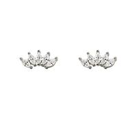 ISCBAFYX 2pcs 925 Sterling Silver Sun Flower Stud Boucle d'oreille pour Femmes Boucles d'oreilles Trois Pierres Vertes dans Une Seule rangée Earing yc629 (Gem Color : 10)