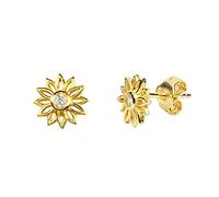 ISCBAFYX 2pcs 925 Sterling Silver Sun Flower Stud Boucle d'oreille pour Femmes Boucles d'oreilles Trois Pierres Vertes dans Une Seule rangée Earing yc629 (Gem Color : 5)
