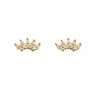 ISCBAFYX 2pcs 925 Sterling Silver Sun Flower Stud Boucle d'oreille pour Femmes Boucles d'oreilles Trois Pierres Vertes dans Une Seule rangée Earing yc629 (Gem Color : 9)