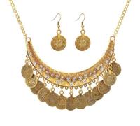 ISCBAFYX 925 Argent Boho Femmes Cubique Zircone Piè Boucles d'oreilles Collier Ensemble Bijoux s-Or