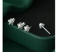 ISCBAFYX 925 Argent Mignon Petite Perle Fleur Boucles d'oreilles Femmes Fille Cadeau-Papillon Dos