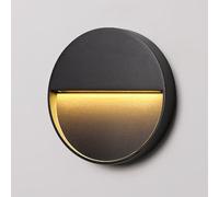 ISCBAFYX Applique Murale extérieure pour Porche Applique Murale Ronde Ultra-Mince en métal avec Finition Noire Applique Murale LED - 3000K IP65 Lampes murales étanches Appliques murales pour Couloir