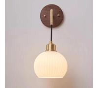 ISCBAFYX Applique Murale Industrielle Vintage, Applique Murale câblée à 1 lumière avec Abat-Jour en Verre Blanc, luminaire Mural d'intérieur pour Salle de Bain, Salon, Chambre à Coucher, Couloir,