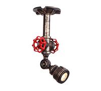 ISCBAFYX Applique Murale, réglable LED rétro Tuyau d'eau Plafond Spot Fer Rouille Industrie Unique tête Valve décoration plafonnier Steampunk LOFT Restaurant Magasin de vêtements luminaire
