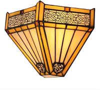 ISCBAFYX Appliques Appliques Applique Murale, Applique Murale LED en Verre Coloré, E26, Veilleuse Vintage pour Chambre, Salle de Bain Lampes de Chevet-D (Loup Gris)