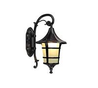 ISCBAFYX Appliques Appliques Applique Murale Extérieure Grange en Aluminium Moulé sous Pression Ip65 Finition Métal Noir Col De Cygne Décoration De Lanterne Applique Vintage Cour Industrielle