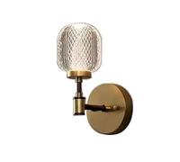 ISCBAFYX Appliques murales à Abat-Jour Globe en Verre avec Finition en Laiton brossé, Lampes murales décoratives d'intérieur luminaires pour Chambre à Coucher, Salon, Couloir, café, Restaurant