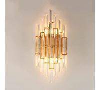 ISCBAFYX Appliques murales Applique Murale en Cristal Finition dorée, luminaires muraux d'intérieur, 2xE14 Scoket, Appliques murales pour Restaurant, Salon, entrée, Couloir, Chambre à Coucher