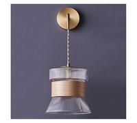 ISCBAFYX Appliques murales Applique Murale en Verre Vintage, Applique Murale en Bois, luminaire de Ferme Antique E27, Appliques murales en Bois pour Salon, Chambre à Coucher, Chevet, décoration de la