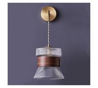 ISCBAFYX Appliques murales Applique Murale en Verre Vintage, Applique Murale en Bois, luminaire de Ferme Antique E27, Appliques murales en Bois pour Salon, Chambre à Coucher, Chevet, décoration de la