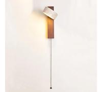 ISCBAFYX Appliques murales Applique Murale LED rotative à 180° en Bois 9W Applique Murale en marbre Naturel Applique de Lecture avec Interrupteur à Tirette Éclairage Vintage Rustique du Milieu du