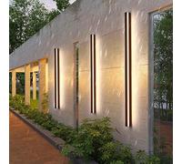 ISCBAFYX Appliques murales Applique Murale Longue Noire LED Applique Murale extérieure IP65 Éclairage Mural/Rectangulaire Décorer Applique Villa Porche (120 cm, Lumière Chaude)