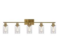 ISCBAFYX Appliques murales Applique Murale Luminaires muraux Salle de Bain Vanity Applique Murale Appliques murales de Ferme en métal avec Abat-Jour en Verre Transparent Base en métal Applique Murale