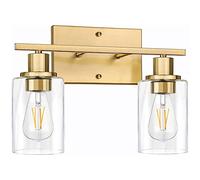 ISCBAFYX Appliques murales Applique Murale Luminaires muraux Salle de Bain Vanity Applique Murale Appliques murales de Ferme en métal avec Abat-Jour en Verre Transparent Base en métal Applique Murale