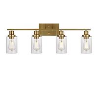 ISCBAFYX Appliques murales Applique Murale Luminaires muraux Salle de Bain Vanity Applique Murale Appliques murales de Ferme en métal avec Abat-Jour en Verre Transparent Base en métal Applique Murale