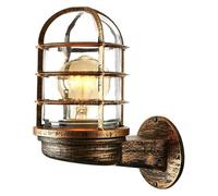 ISCBAFYX Appliques murales Applique Murale rétro Industrielle en Fer à Vent personnalité Cage à Oiseaux E27 Applique Murale extérieure en Fer américain,