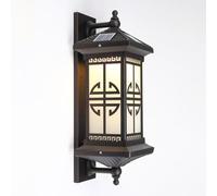 ISCBAFYX Appliques murales Applique Murale Solaire extérieure Applique Murale Lanterne Vintage Applique Murale sans Fil Lumières de Porche Clôture de Patio Appliques extérieures Éclairage Mural (Loup